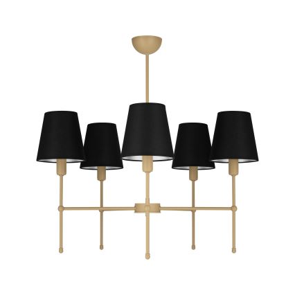 Lustre em haste MADELA 5xE14/40W/230V preto/bege