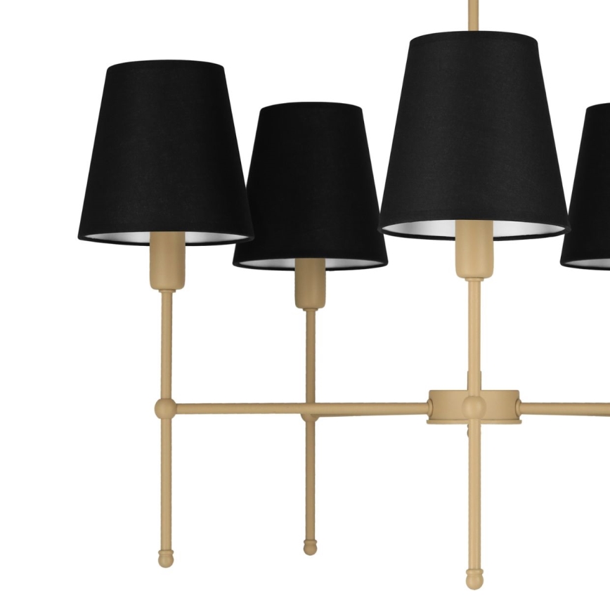 Lustre em haste MADELA 5xE14/40W/230V preto/bege