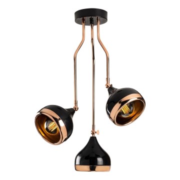 Lustre em haste YILDO 3xE27/40W/230V preto/cobre