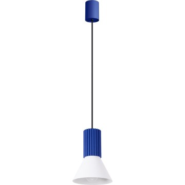 Lustre ESTRIA suspenso por cabo 1x E14/10W/230V, diâmetro 14 cm, azul