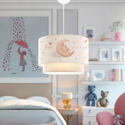 Lustre infantil CANDY 1xE27/40W/230V branco/bege