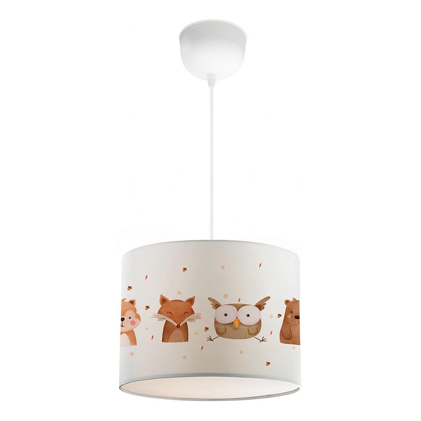 Lustre infantil CANDY 1xE27/40W/230V branco/castanho