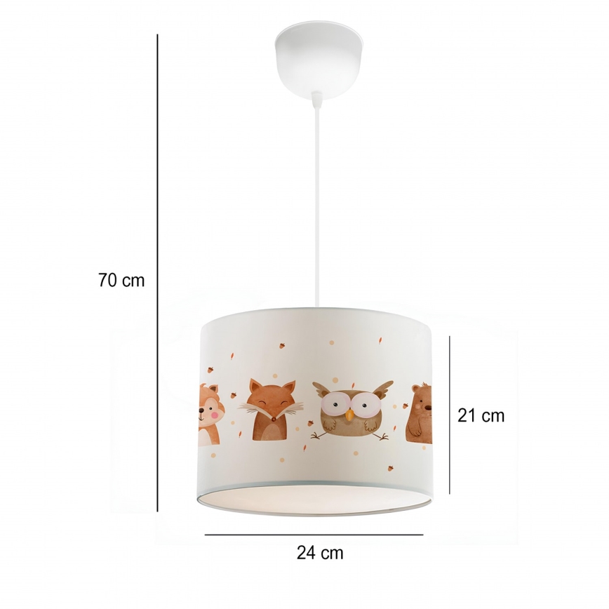 Lustre infantil CANDY 1xE27/40W/230V branco/castanho