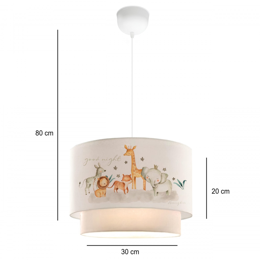 Lustre infantil CANDY 1xE27/40W/230V branco/castanho