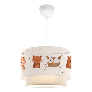 Lustre infantil CANDY 1xE27/40W/230V branco/castanho