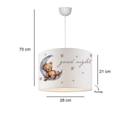 Lustre infantil CANDY 1xE27/40W/230V branco/castanho