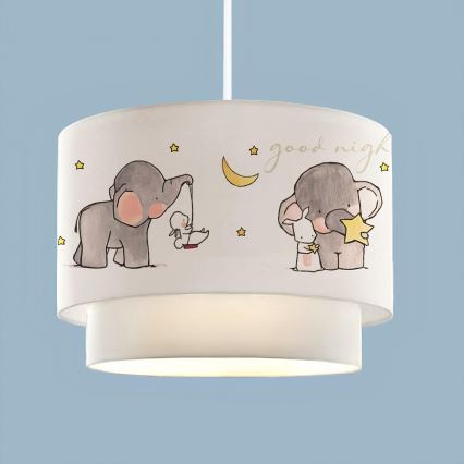 Lustre infantil CANDY 1xE27/40W/230V branco/cinzento