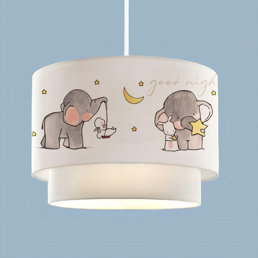 Lustre infantil CANDY 1xE27/40W/230V branco/cinzento