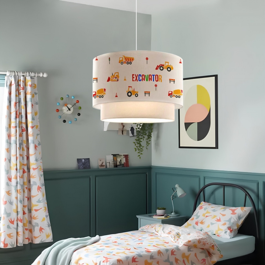 Lustre infantil CANDY 1xE27/40W/230V branco/laranja