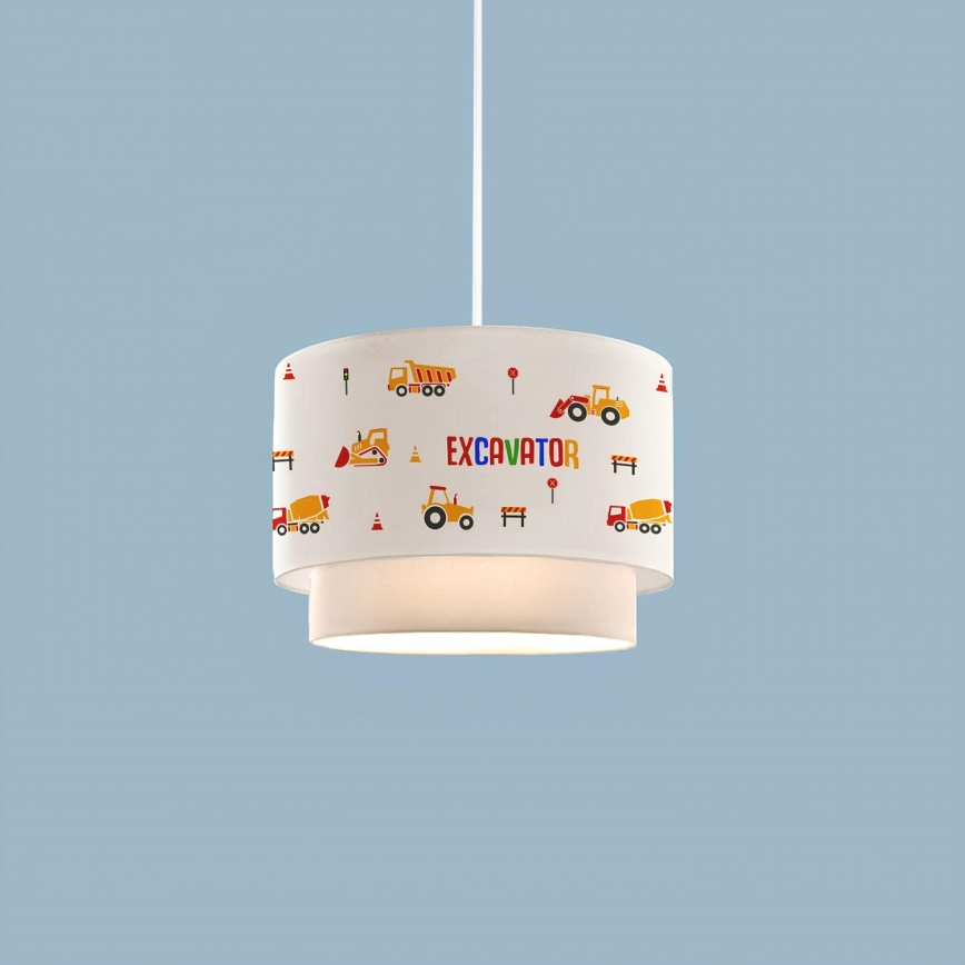 Lustre infantil CANDY 1xE27/40W/230V branco/laranja