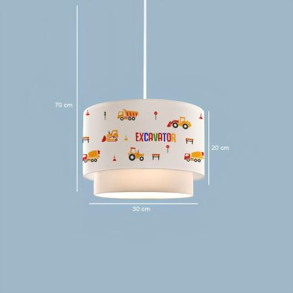 Lustre infantil CANDY 1xE27/40W/230V branco/laranja