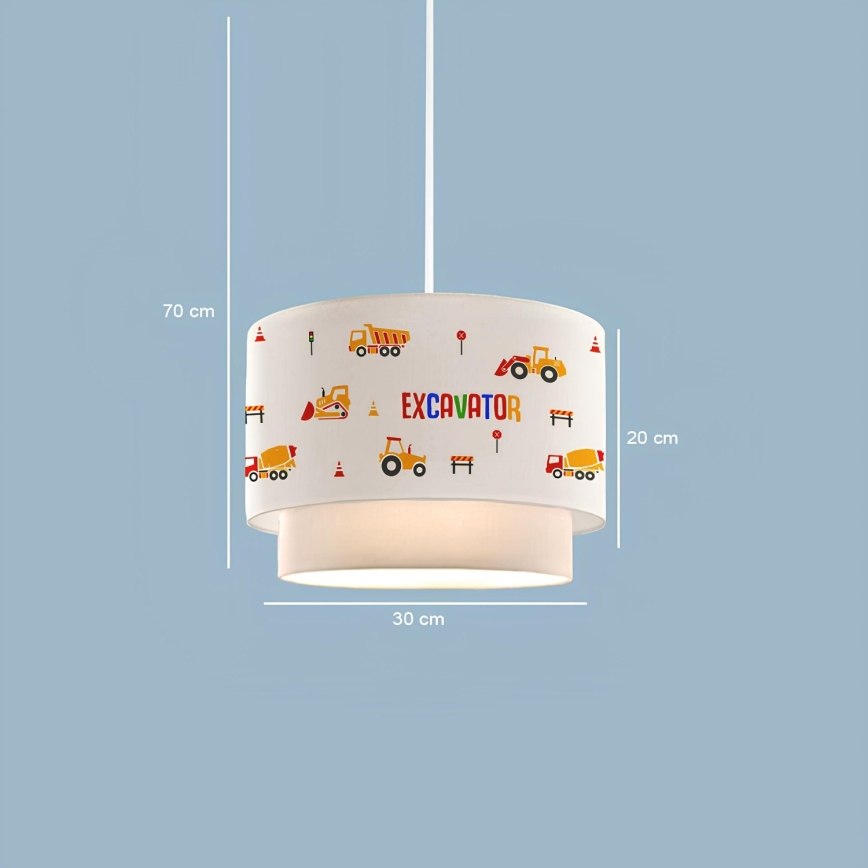 Lustre infantil CANDY 1xE27/40W/230V branco/laranja