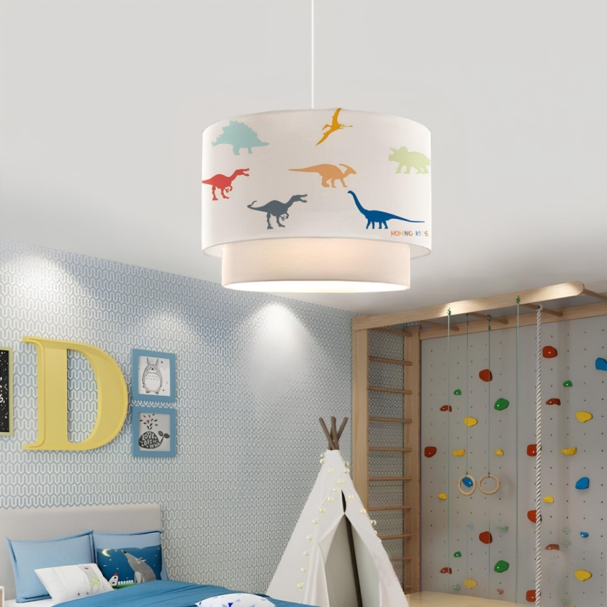 Lustre infantil CANDY 1xE27/40W/230V branco/multicolorido