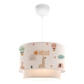Lustre infantil CANDY 1xE27/40W/230V branco/multicolorido