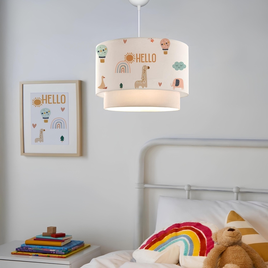 Lustre infantil CANDY 1xE27/40W/230V branco/multicolorido