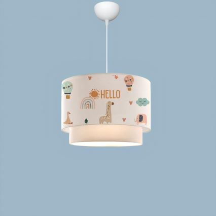 Lustre infantil CANDY 1xE27/40W/230V branco/multicolorido