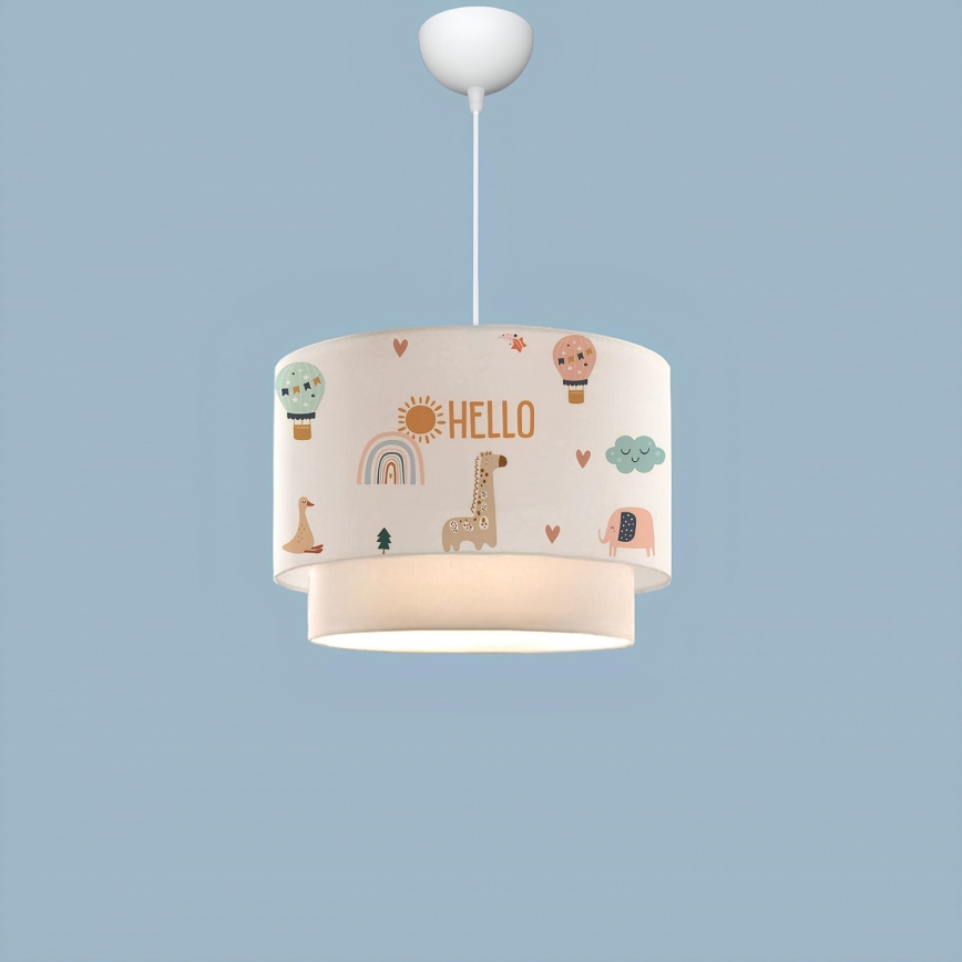 Lustre infantil CANDY 1xE27/40W/230V branco/multicolorido