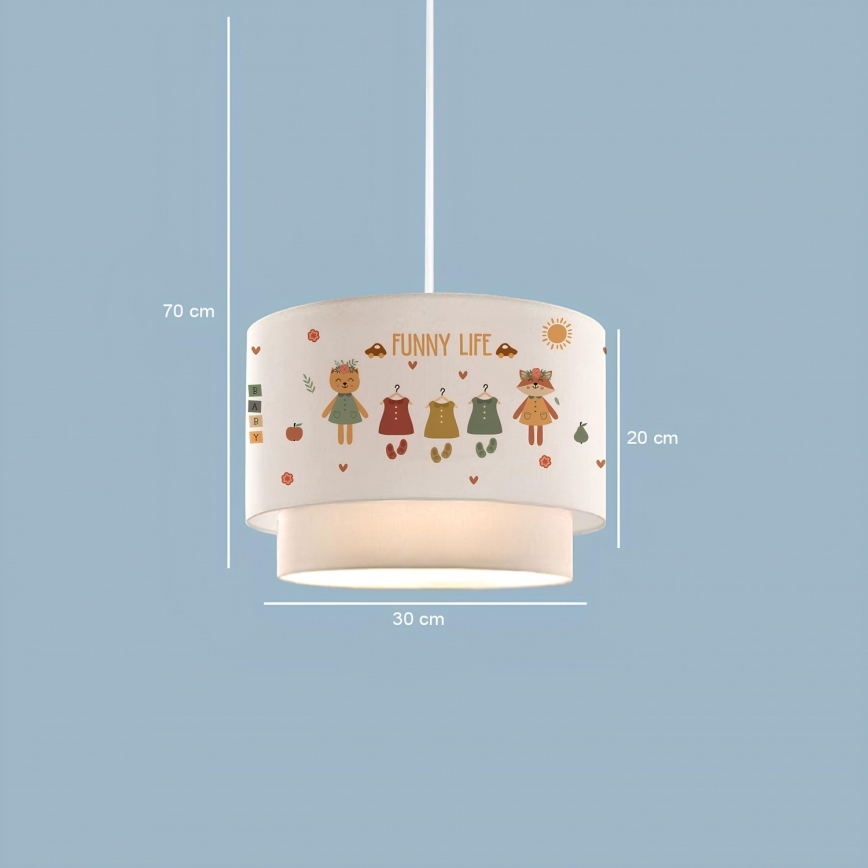 Lustre infantil CANDY 1xE27/40W/230V branco/multicolorido
