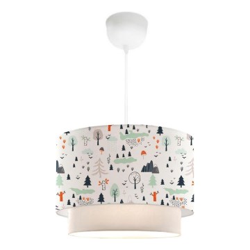 Lustre infantil CANDY 1xE27/40W/230V branco/multicolorido