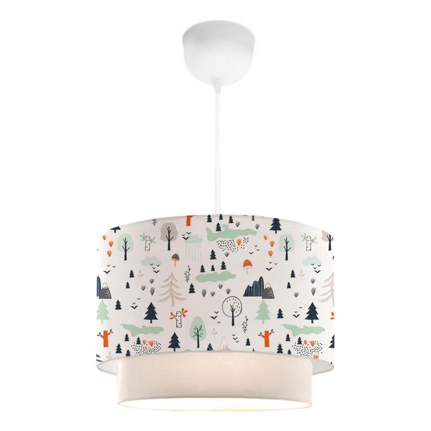 Lustre infantil CANDY 1xE27/40W/230V branco/multicolorido