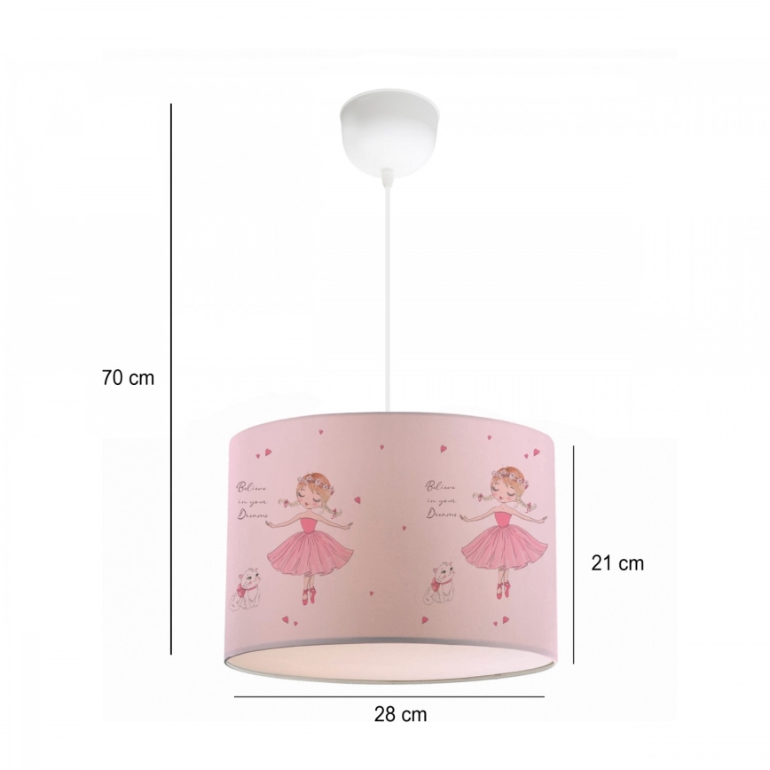 Lustre infantil CANDY 1xE27/40W/230V rosa