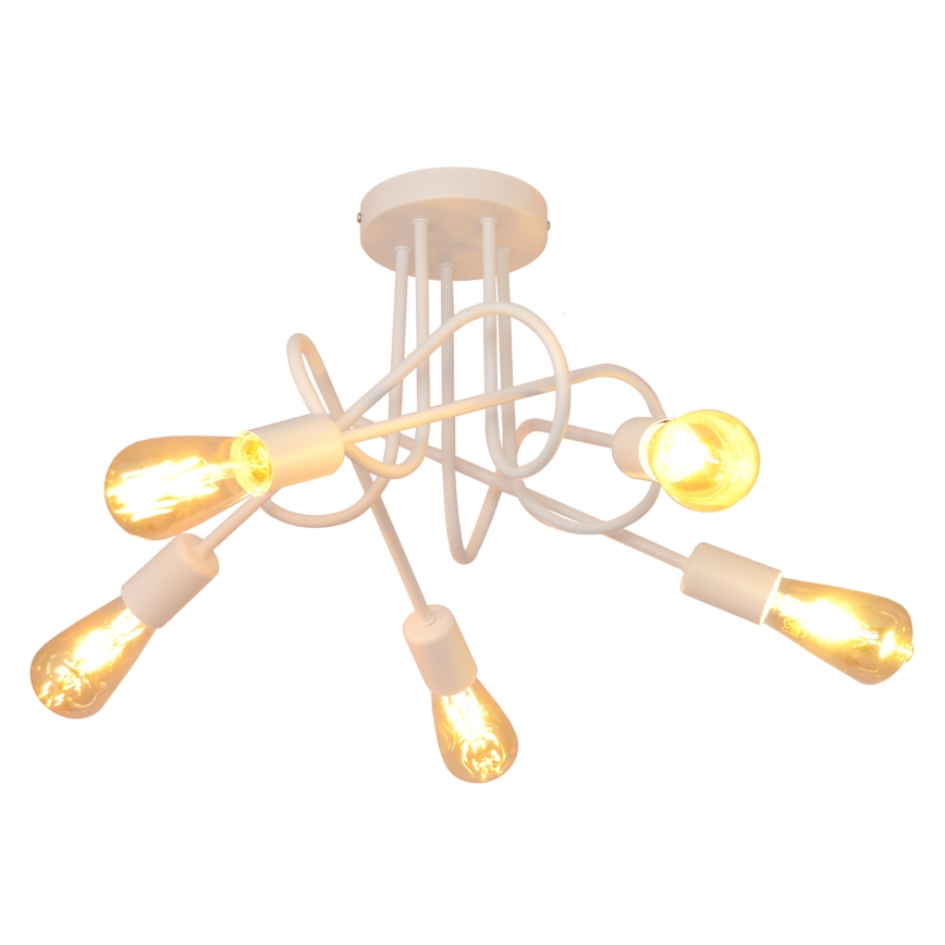 Lustre de teto infantil OXFORD 5xE27/15W/230V branco