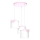 Lustre infantil em cabo SWEET 3xE27/15W/230V branco/rosa com laço