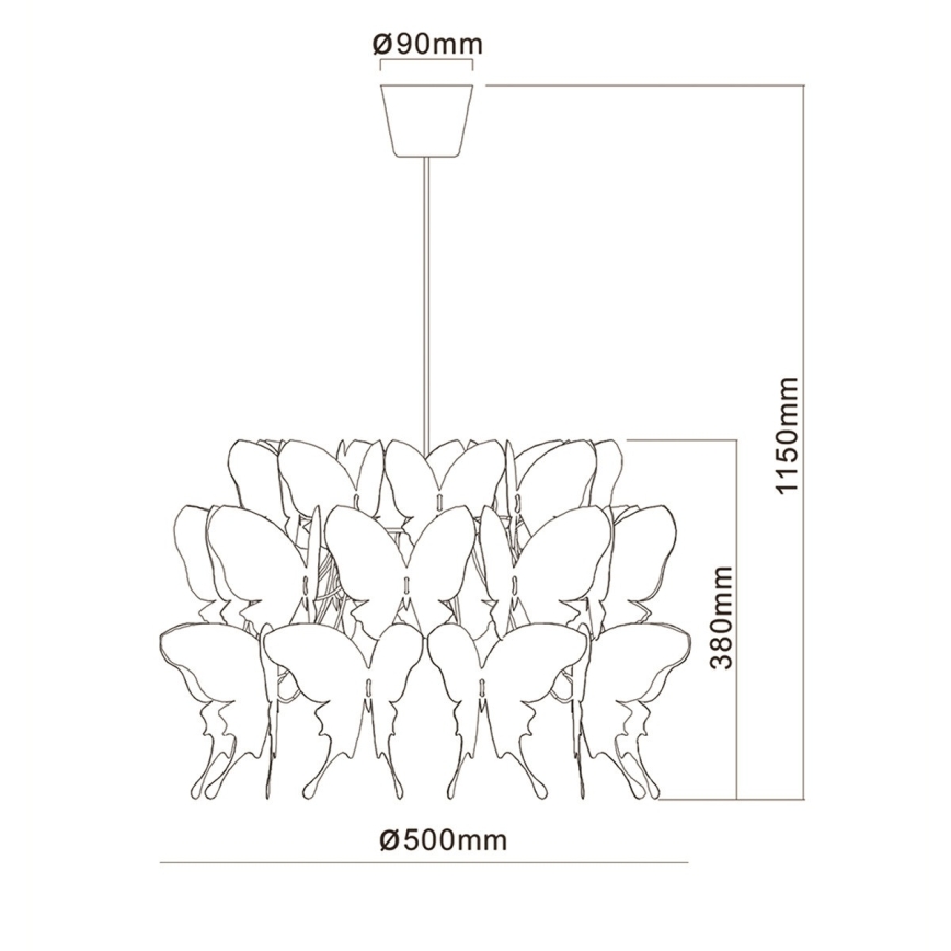 Lustre infantil FARFALLA 1xE27/60W/230V rosa