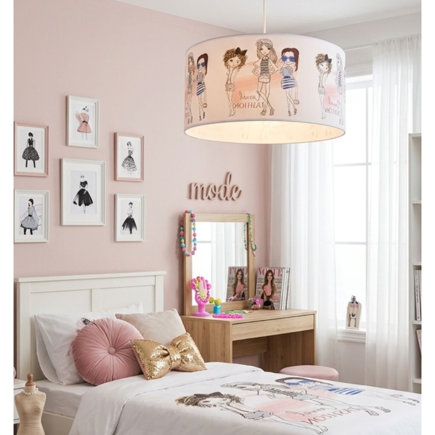 Lustre infantil GIRLS VIBES 1xE27/60W/230V, diâmetro 40 cm para meninas