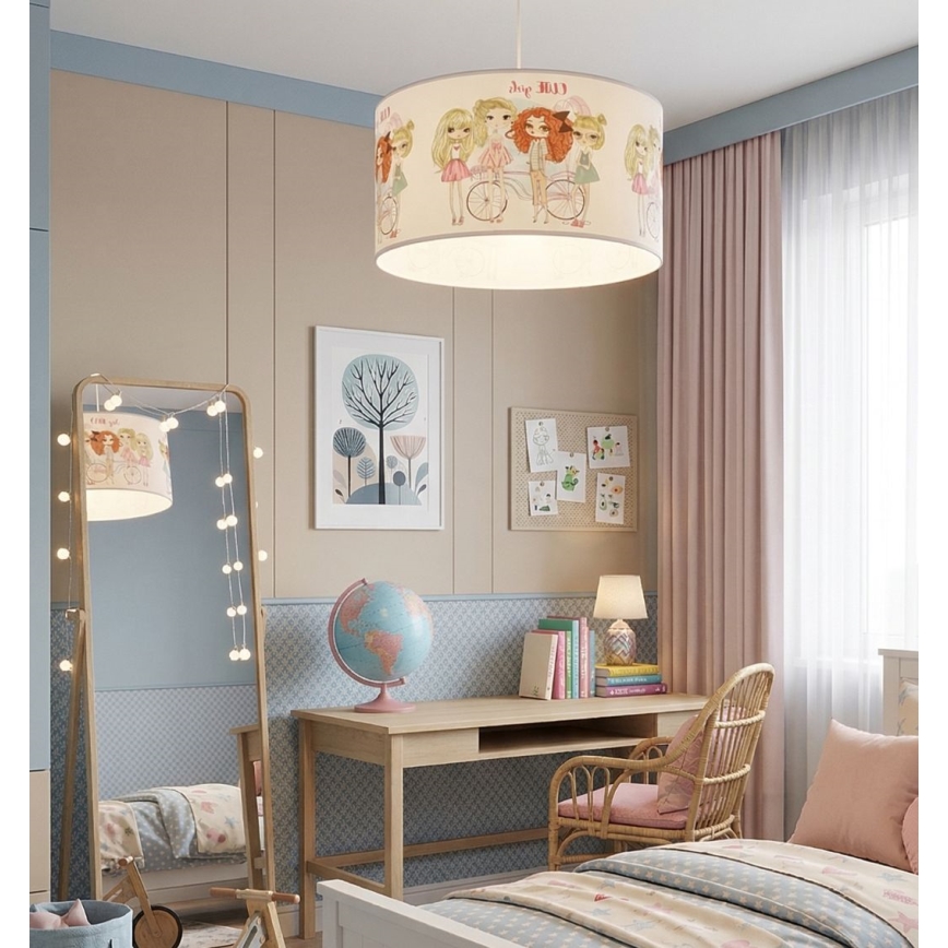 Lustre infantil GIRLS VIBES 1xE27/60W/230V Ø 40 cm para meninas