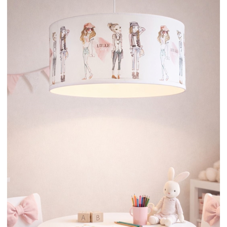 Lustre infantil GIRLS VIBES 1xE27/60W/230V Ø 40 cm para meninas