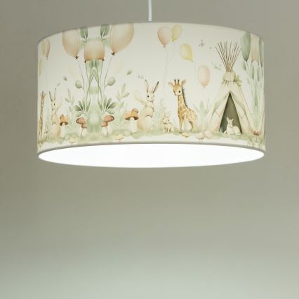 Lustre infantil KIDS ROOM 1xE27/60W/230V, diâmetro 40 cm, com design divertido de animais