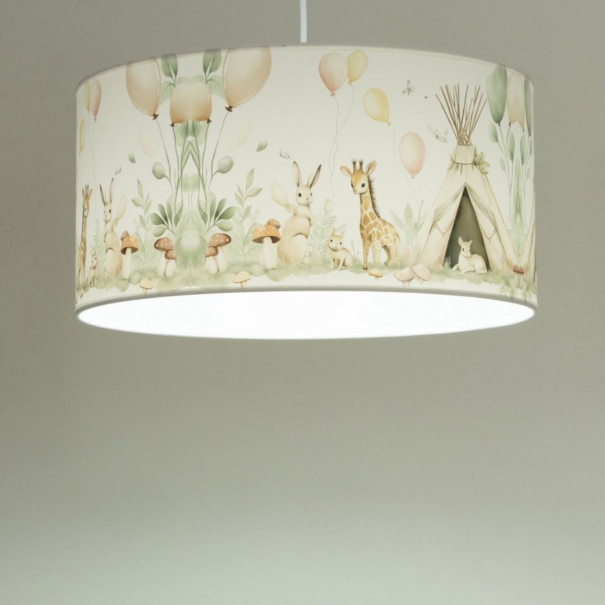 Lustre infantil KIDS ROOM 1xE27/60W/230V, diâmetro 40 cm, com design divertido de animais