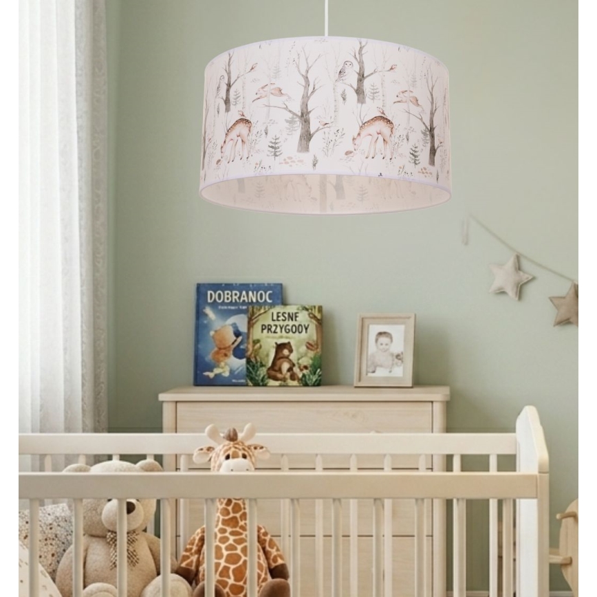 Lustre infantil KIDS ROOM 1xE27/60W/230V diâmetro 40 cm com motivos de animais