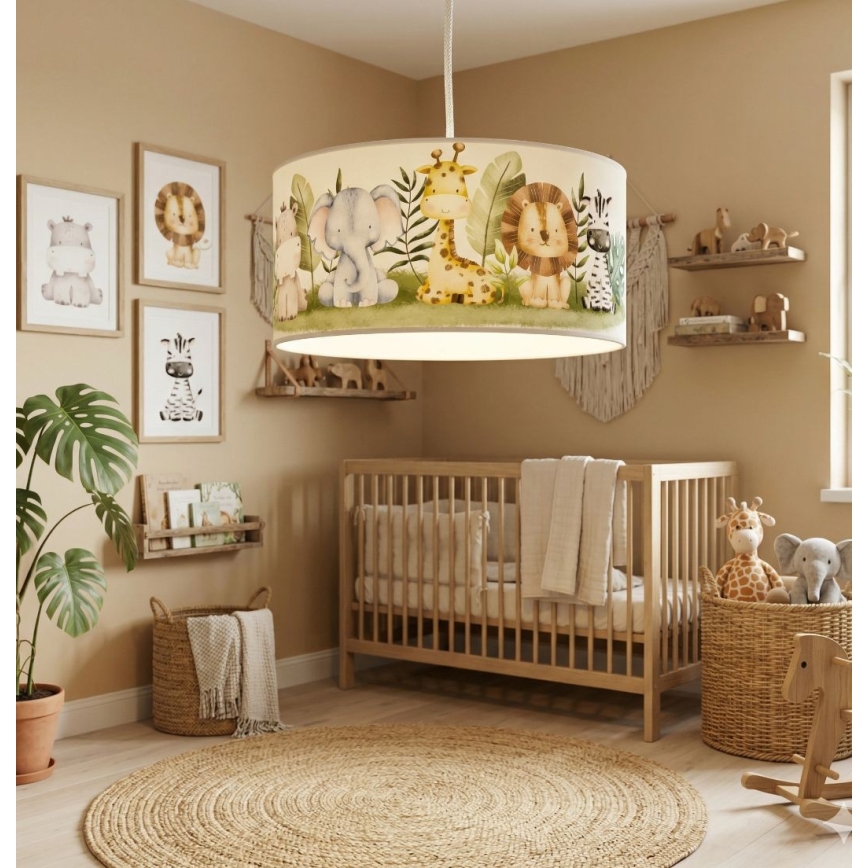 Lustre infantil KIDS ROOM 1xE27/60W/230V, diâmetro 40 cm, tema selva