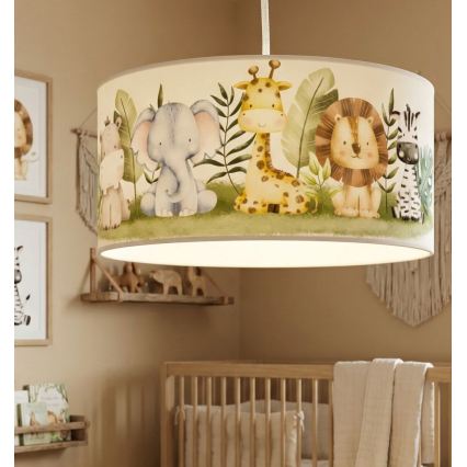 Lustre infantil KIDS ROOM 1xE27/60W/230V, diâmetro 40 cm, tema selva