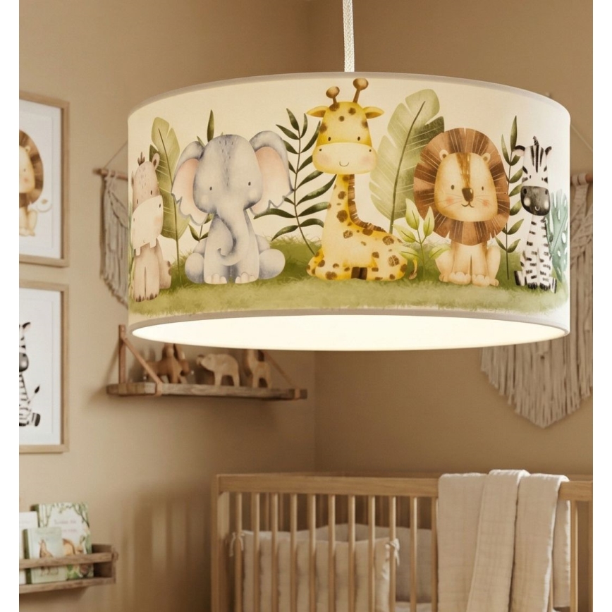 Lustre infantil KIDS ROOM 1xE27/60W/230V, diâmetro 40 cm, tema selva