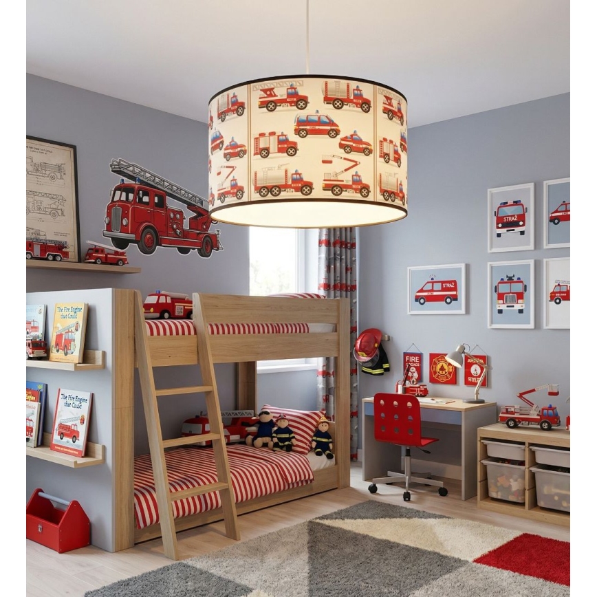 Lustre infantil KIDS ROOM 1xE27/60W/230V Ø 40 cm bombeiros