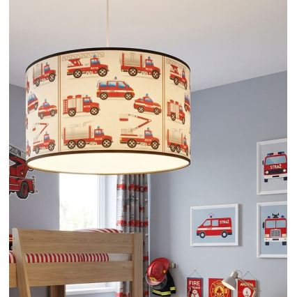 Lustre infantil KIDS ROOM 1xE27/60W/230V Ø 40 cm bombeiros