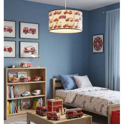 Lustre infantil KIDS ROOM 1xE27/60W/230V Ø 40 cm bombeiros