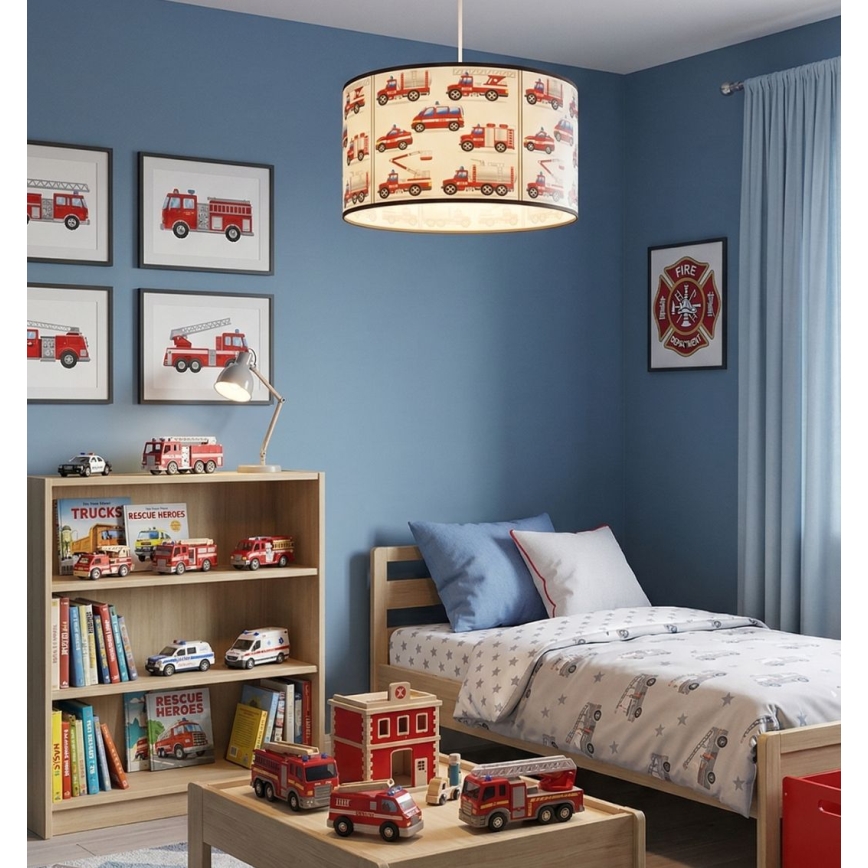 Lustre infantil KIDS ROOM 1xE27/60W/230V Ø 40 cm bombeiros