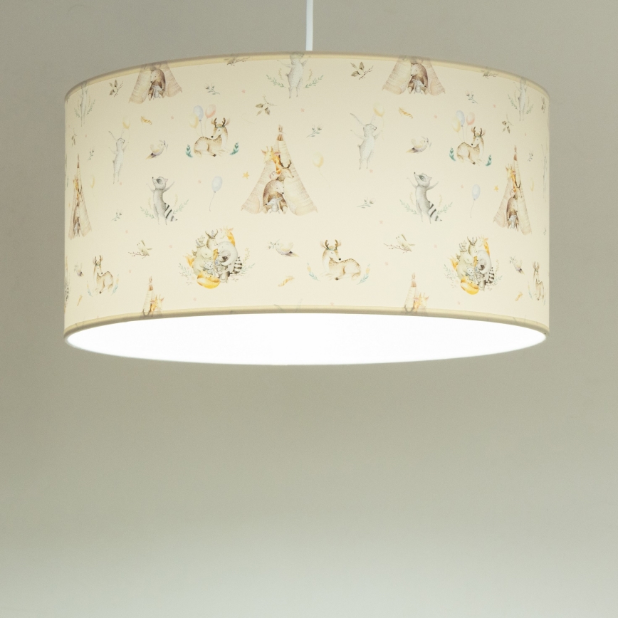 Lustre infantil KIDS ROOM 1xE27/60W/230V Ø 40 cm, com motivos de animais