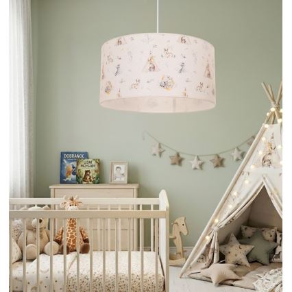 Lustre infantil KIDS ROOM 1xE27/60W/230V Ø 40 cm, com motivos de animais