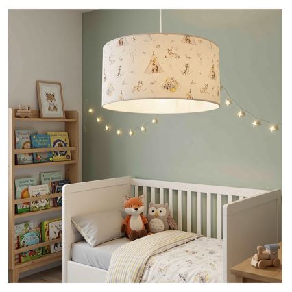 Lustre infantil KIDS ROOM 1xE27/60W/230V Ø 40 cm, com motivos de animais