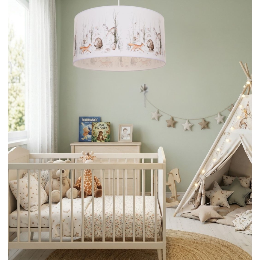 Lustre infantil KIDS ROOM 1xE27/60W/230V Ø 40 cm com motivos de animais