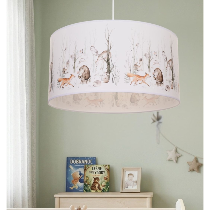 Lustre infantil KIDS ROOM 1xE27/60W/230V Ø 40 cm com motivos de animais
