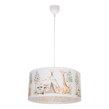 Lustre infantil KIDS ROOM 1xE27/60W/230V Ø 40 cm com motivos de animais