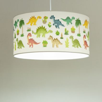 Lustre infantil KIDS ROOM 1xE27/60W/230V Ø 40 cm dinossauro