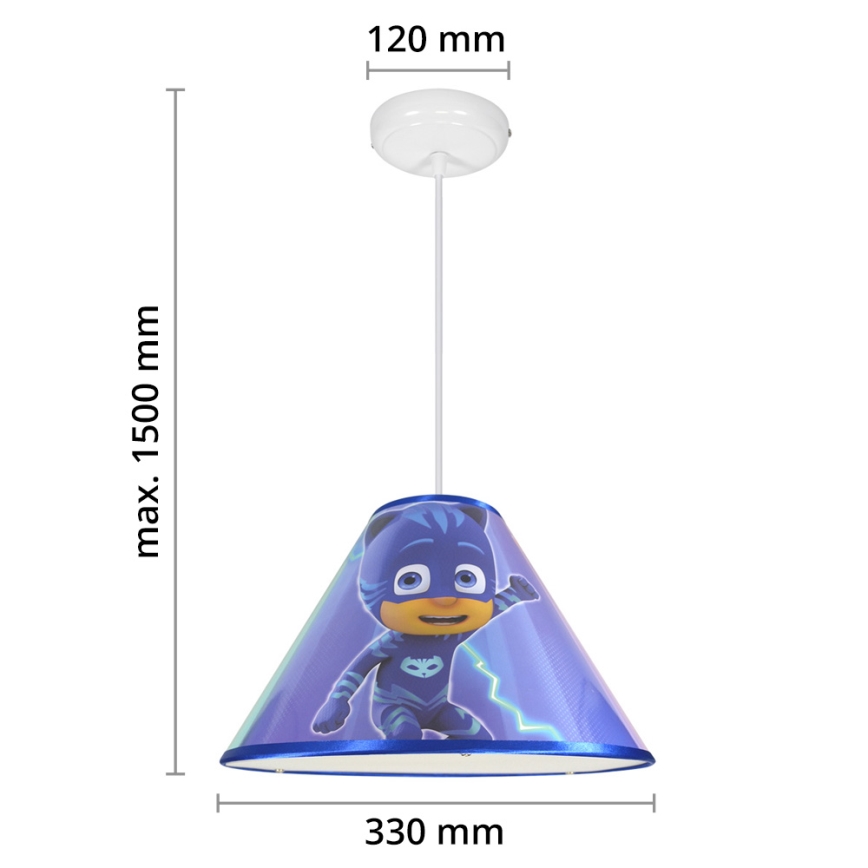 Lustre infantil LED com cabo PJ MASK 1xE27/40W/230V