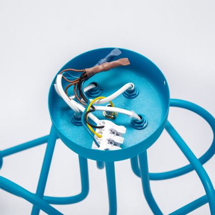 Lustre de teto infantil OXFORD 5xE27/15W/230V azul